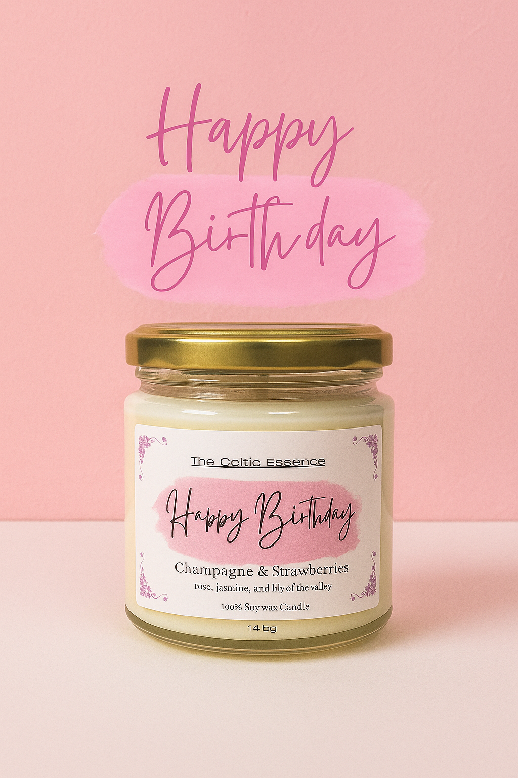 Happy Birthday Champagne & Strawberries Scented Candles