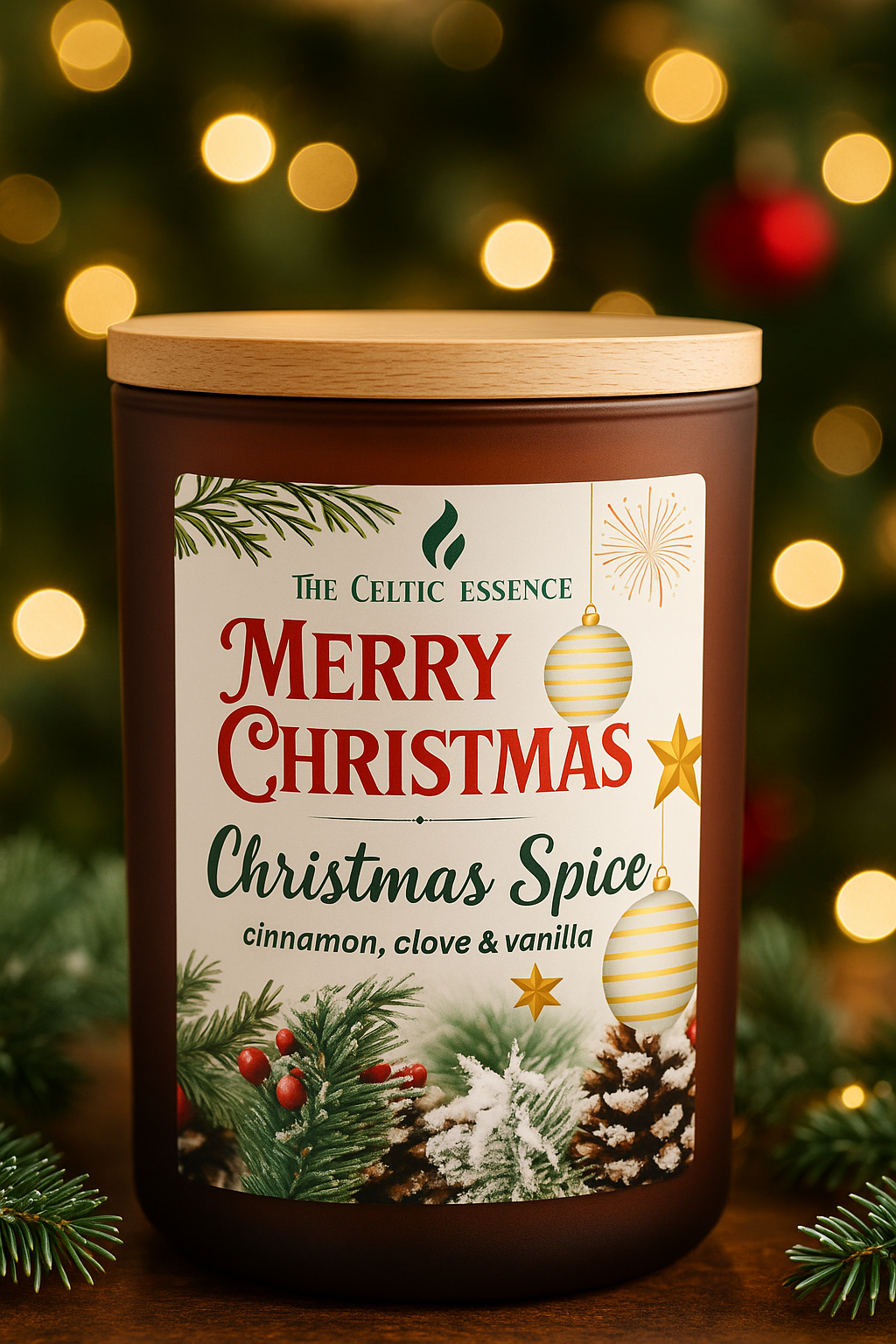 Gift wrapped Christmas Spice Scented Candle