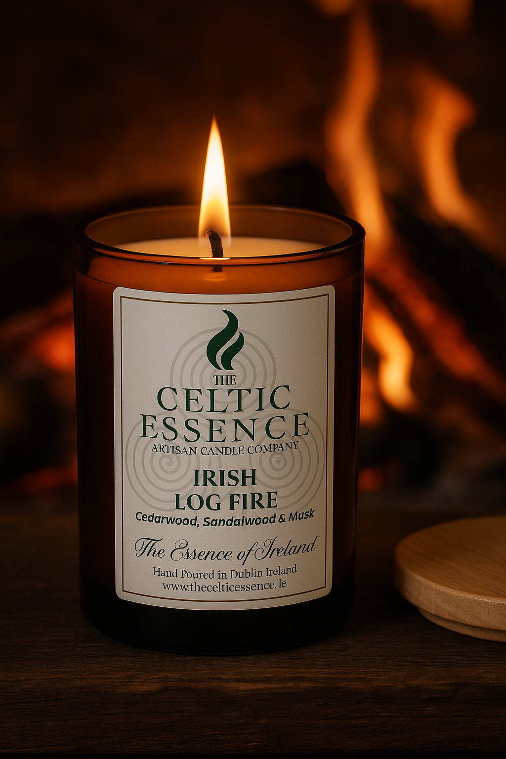 Irish Log Fire Scented Candle